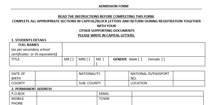 Application form