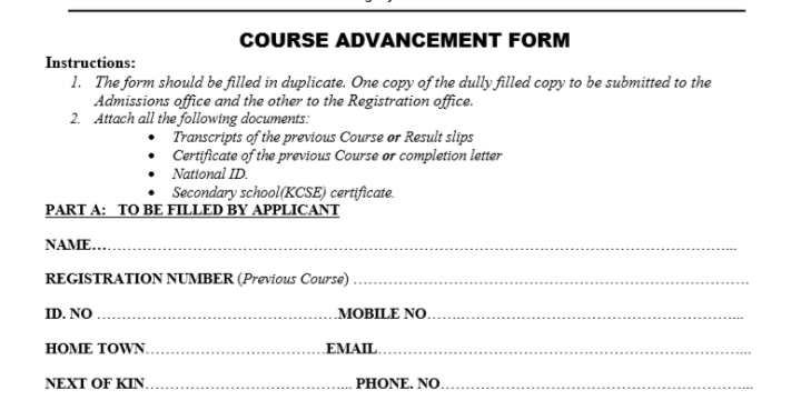 Course Advancement Form